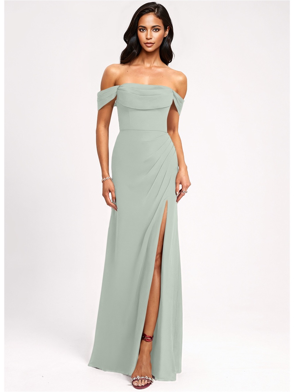 JJs House Sage Green Evening Gown